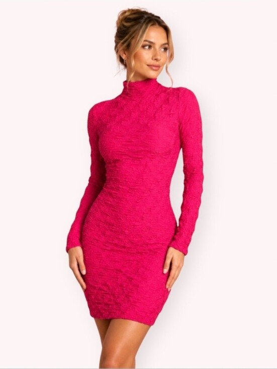 Maeve Dresses & Skirts - Anthropologie Scrunch Textured Mini Bodycon Dress Pink Medium